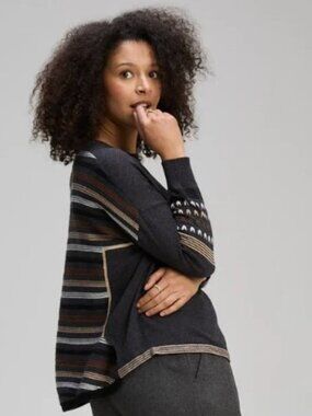 ZAKET & PLOVER Sweater - Women's patterned back sweater Charcoal size small